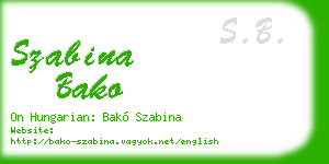 szabina bako business card